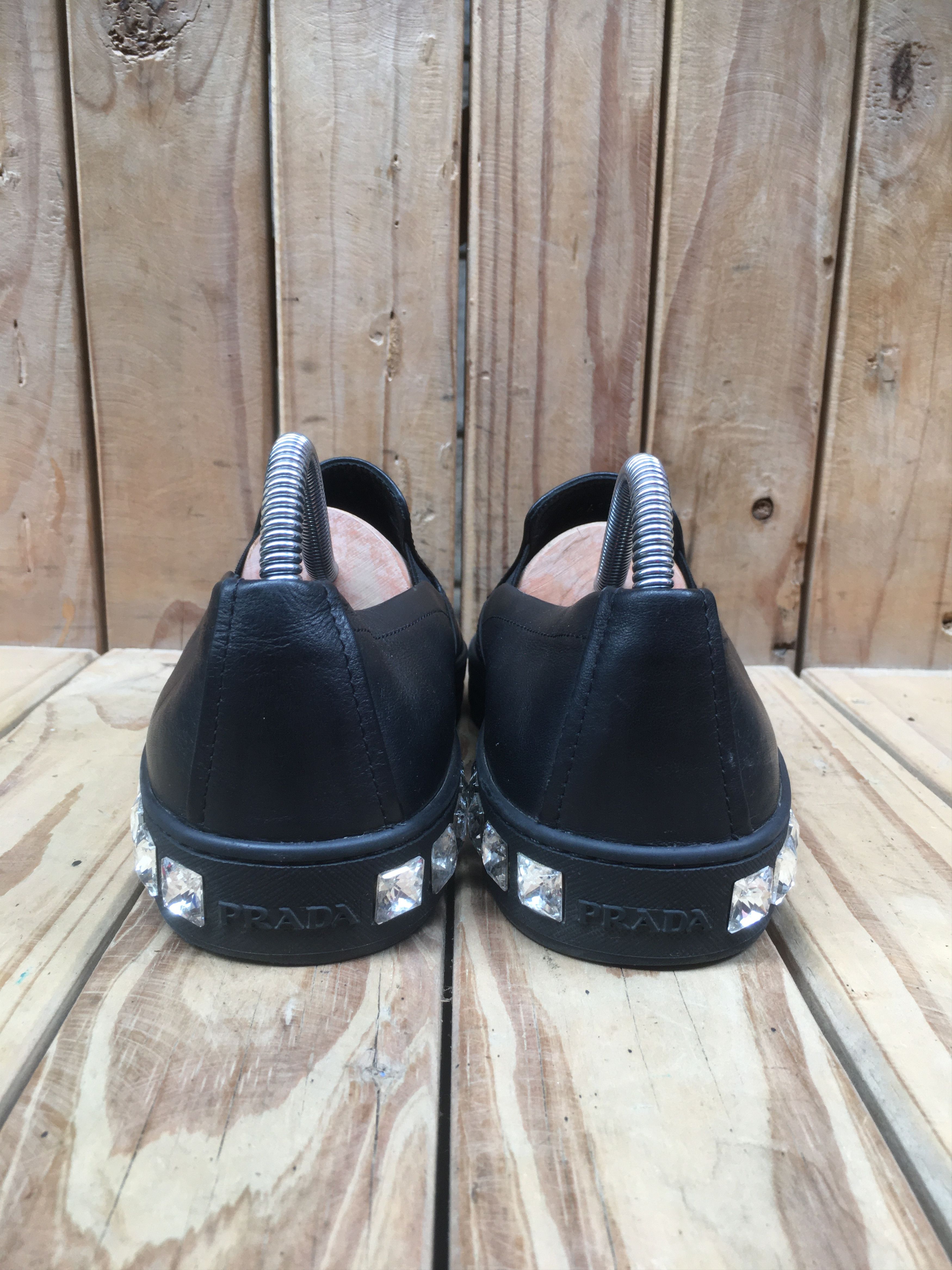 Prada PRADA Black women's Leather Casual Sneakers Uk 4 EUR 37 US 7 Size US 7 / IT 37 - 10 Thumbnail