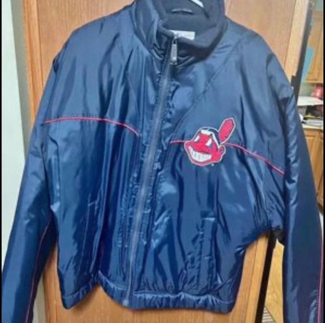 image of Mirage x Vintage Cleveland Indian’S Jacket in Navy, Men's (Size Large)