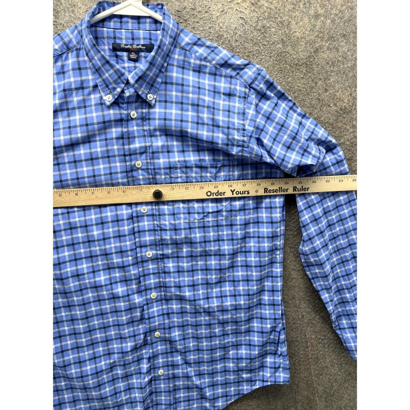 Brooks Brothers VINTAGE Brooks Brothers Shirt Mens XL Blue Plaid Button Front Fleece Stretch Size US XL / EU 56 / 4 - 5 Thumbnail