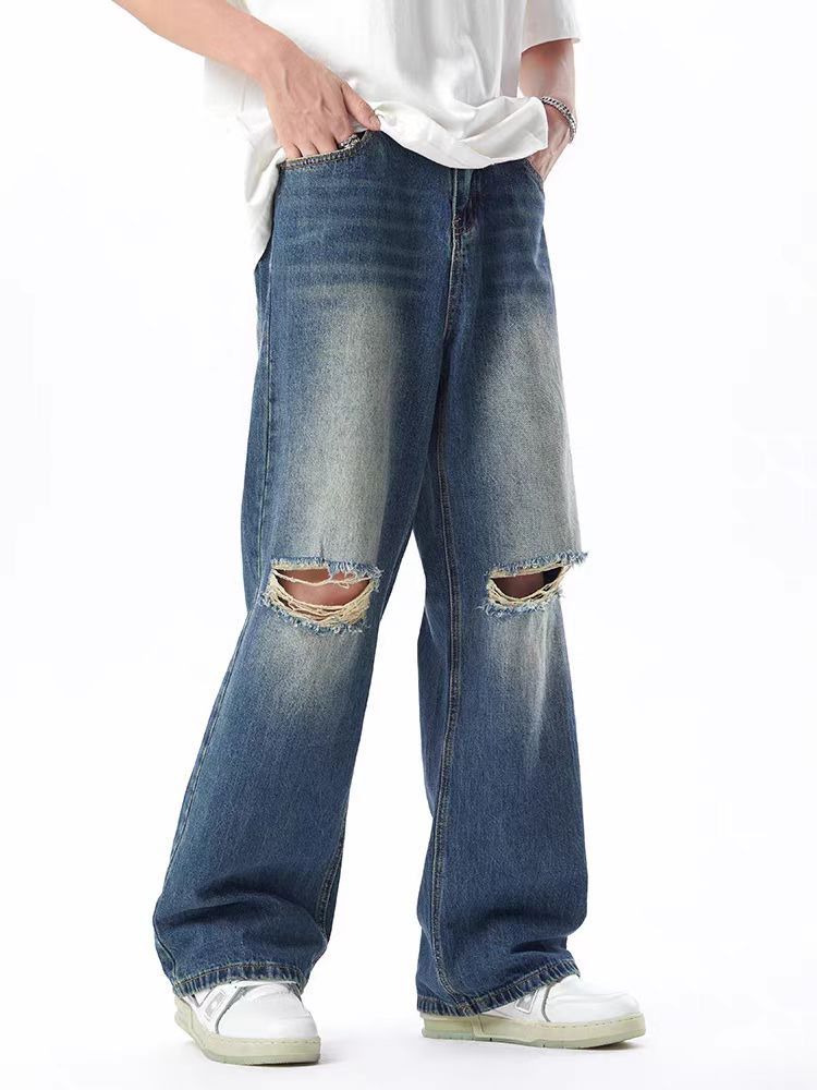 Japanese Brand × Jean West Coast hip-hop washed and ripped baggy jeans Size US 32 / EU 48 - 3 Thumbnail