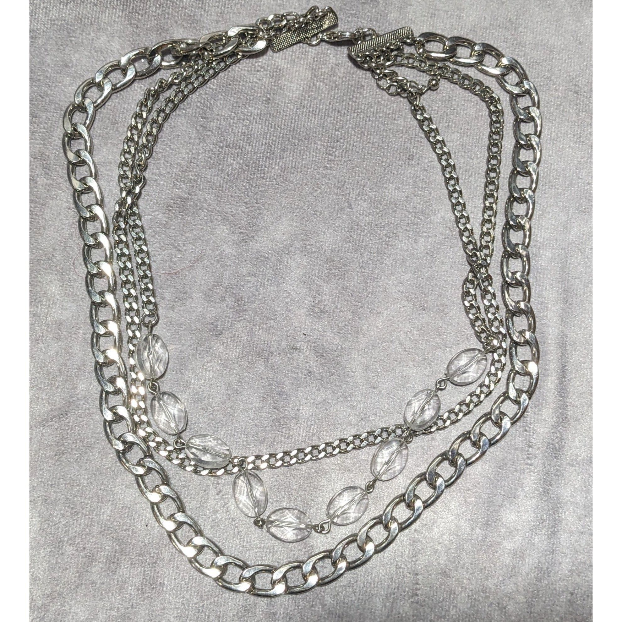 Other Elegant Chunky Silver Gemmed Chain Necklace Size ONE SIZE - 9 Thumbnail