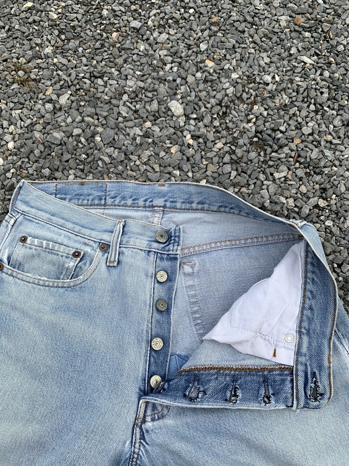 Levi's VINTAGE LEVIS 501 RINDEM 80’s USA FADED DISTRESSED DENIM Size US 29 - 13 Thumbnail