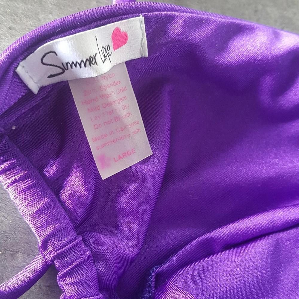 Designer Purple Summer Luxe Bikini Top Size ONE SIZE - 4 Thumbnail
