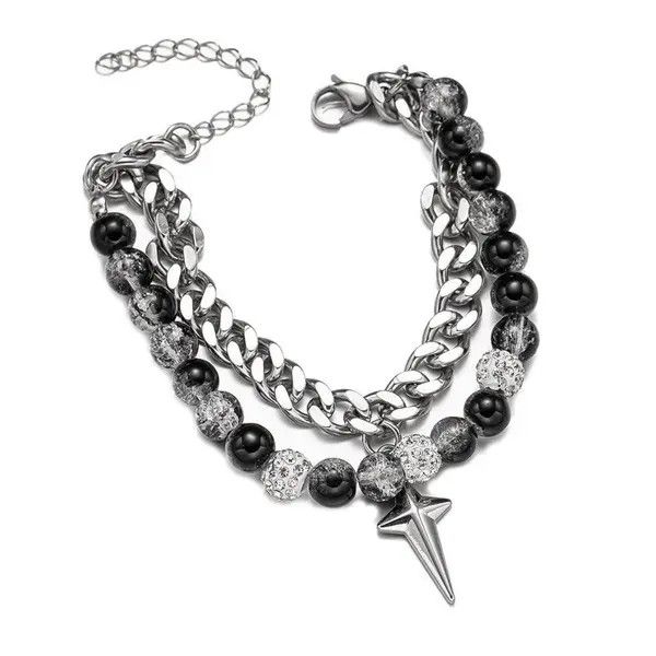 Jewelry STAR Gemstone Layered Chain Link Bracelet Size ONE SIZE - 4 Thumbnail