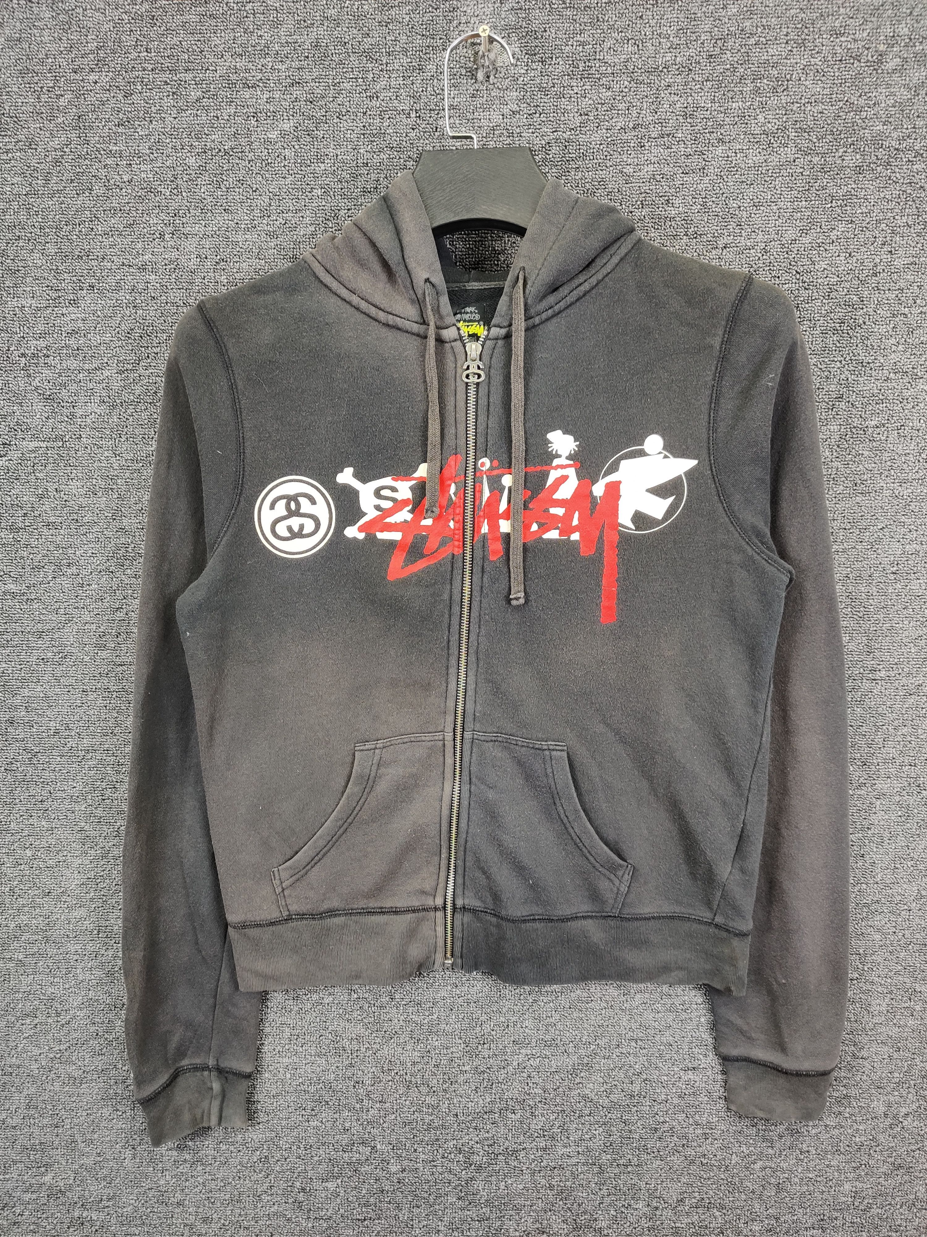 Stussy Stussy double face label contrast stitch zip hoodie | Grailed