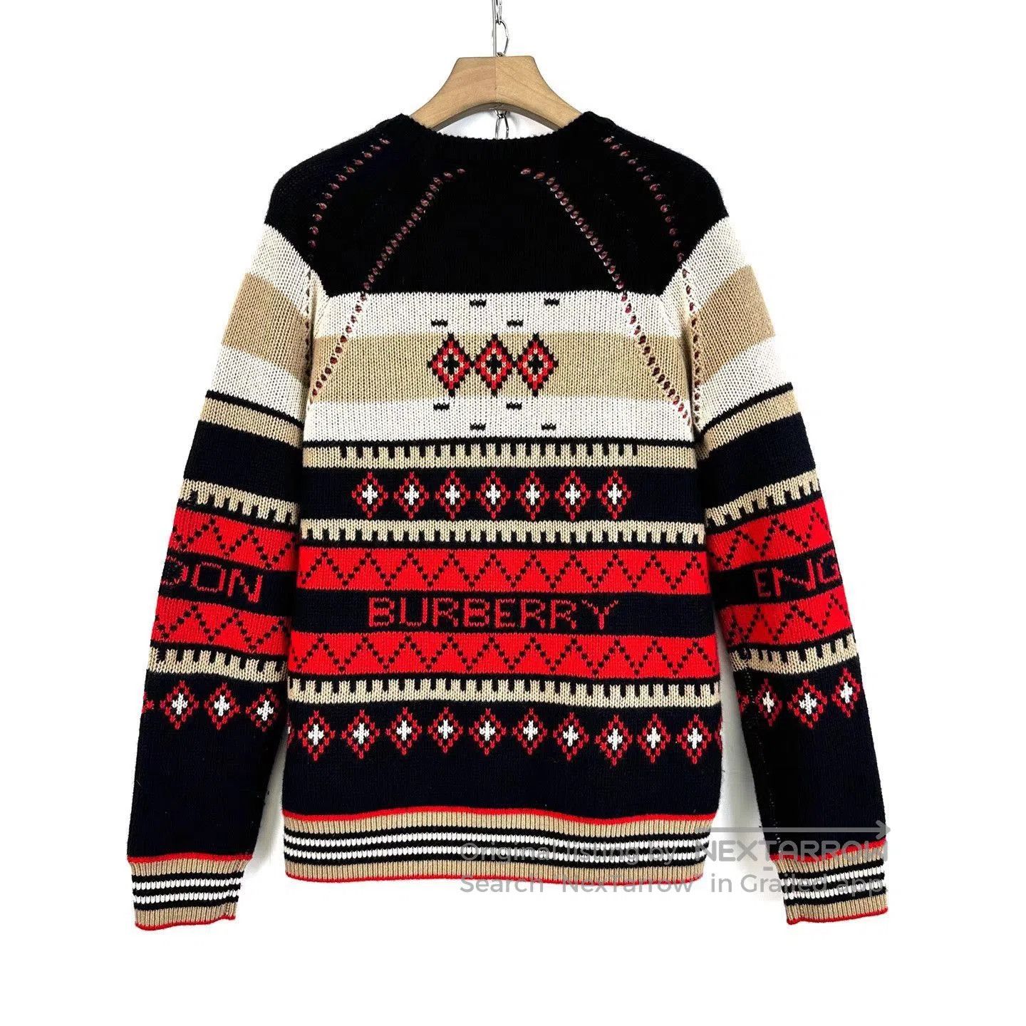 Burberry Red Patterned Long Sleeve Sweater. Size US S / EU 44-46 / 1 - 2 Thumbnail