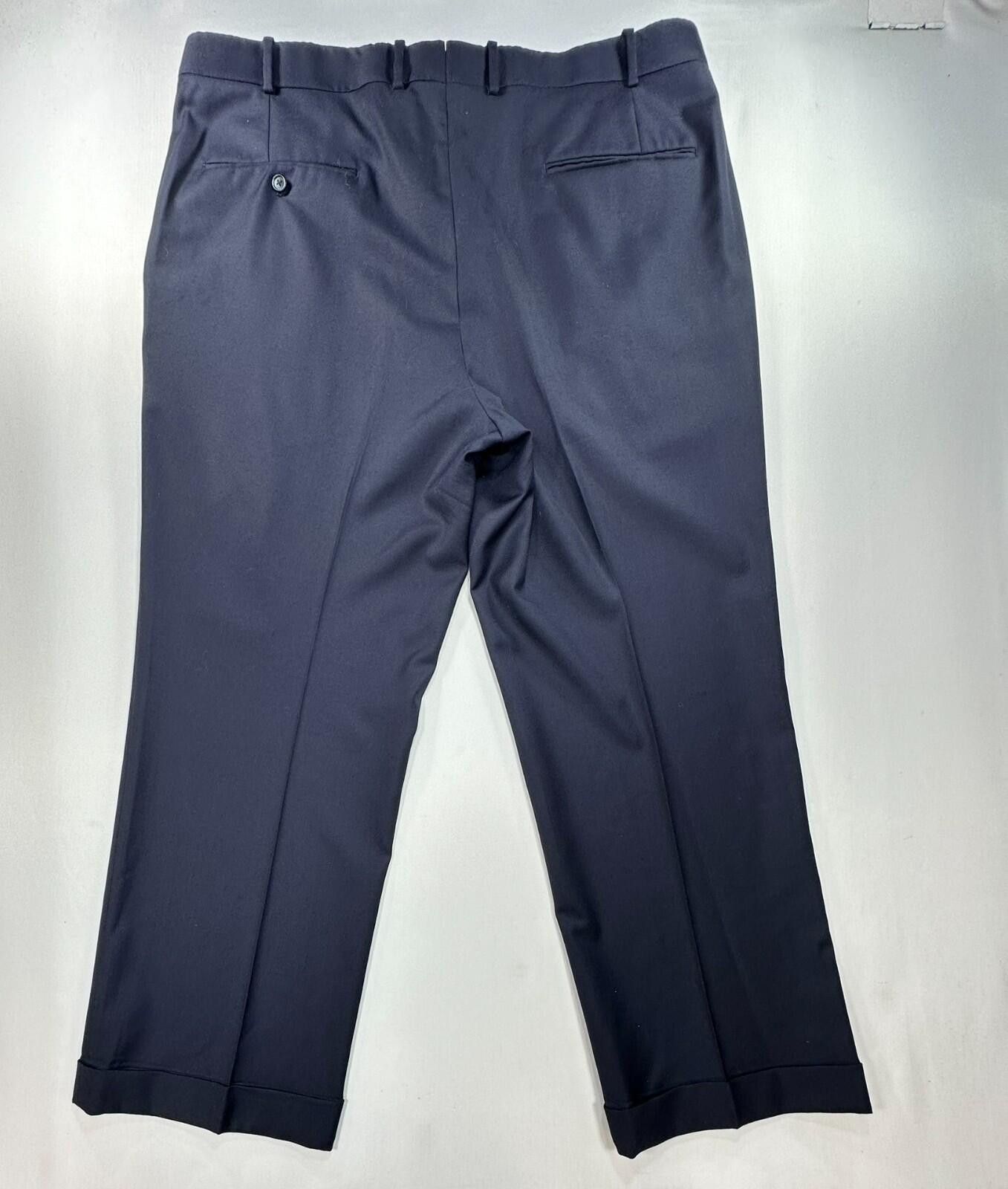 Tom James Tom James Royal Classic Pleated Dress Pants Blue Mens 40/28 Size US 40 / EU 56 - 2 Thumbnail
