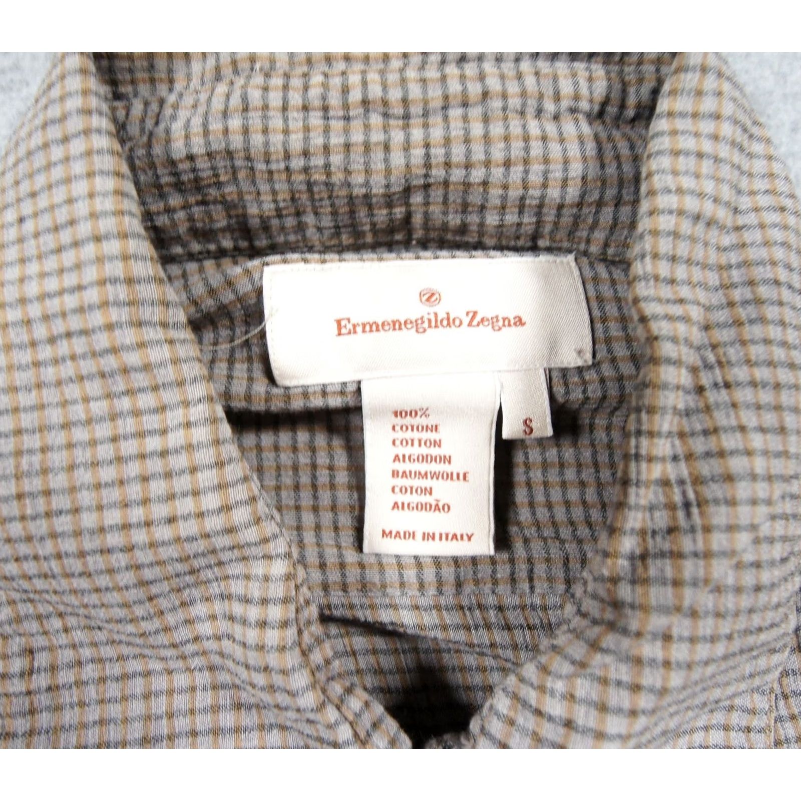 Ermenegildo Zegna Ermenegildo Zegna Shirt Mens Small Gray Button Down Short Sleeve Textured Italy Size US S / EU 44-46 / 1 - 6 Thumbnail