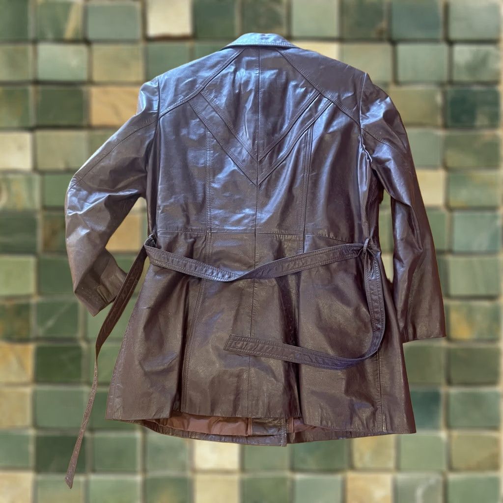 Vintage VINTAGE Avant Garde Jacket Women’s S/M Deep Brown/Maroon Faux Leather 90s Size S / US 4 / IT 40 - 1 Thumbnail