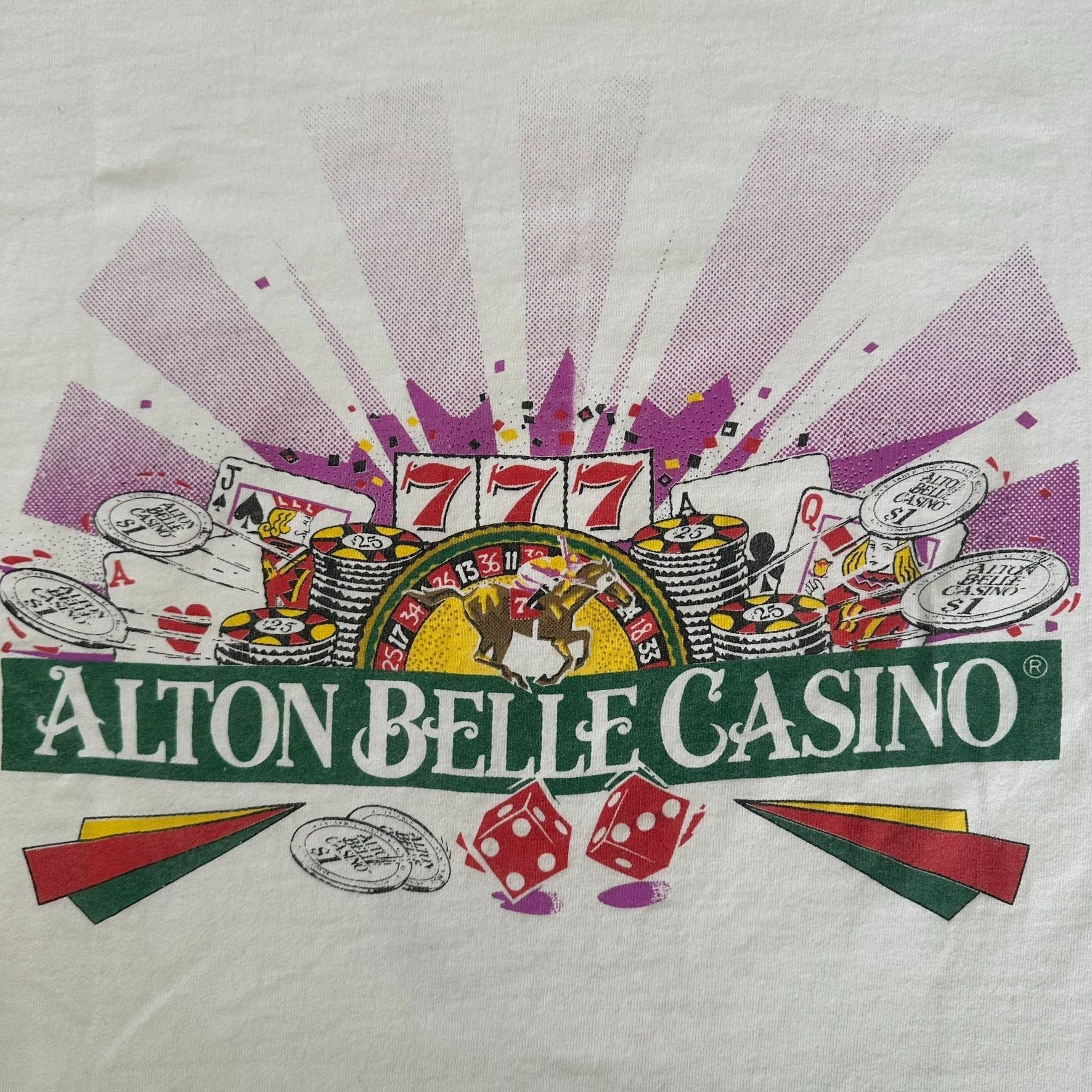 Fruit Of The Loom Vintage 90s Alton Belle Casino T-Shirt Slots Dice Poker Gamb Size US XL / EU 56 / 4 - 2 Thumbnail