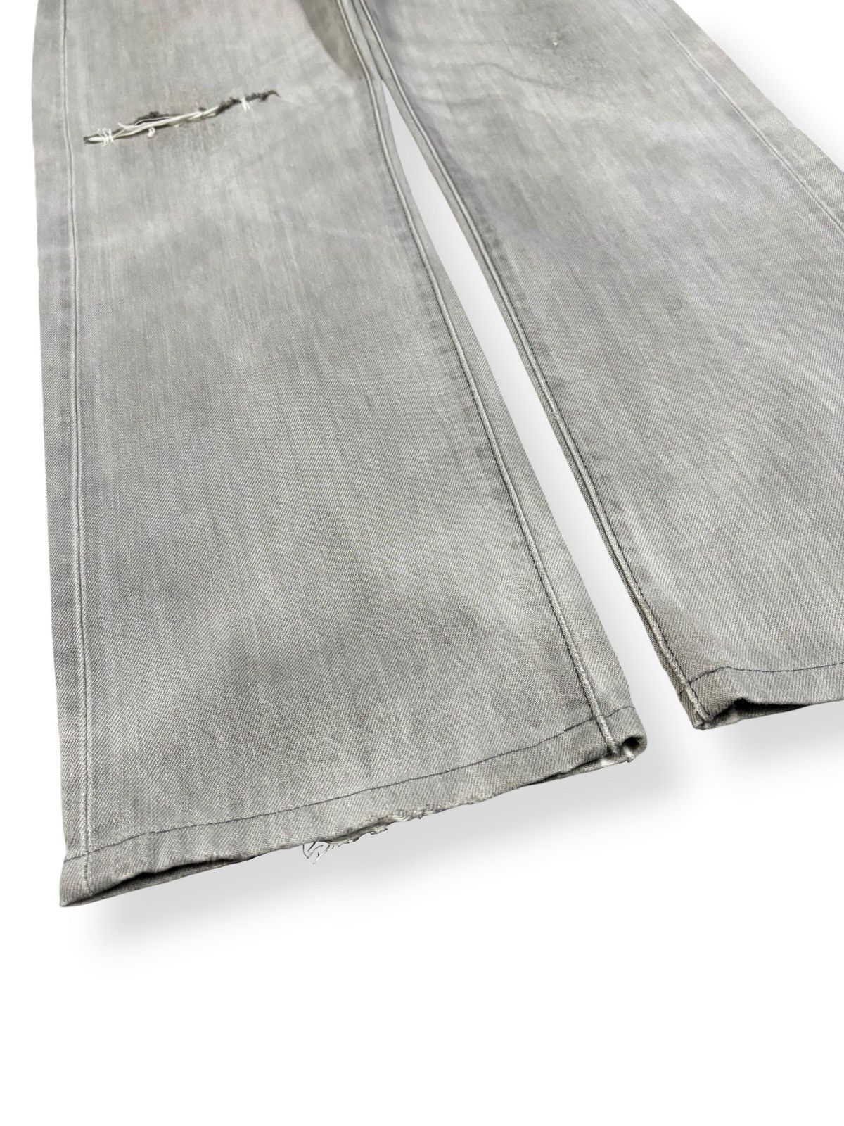 Undercover × Uniqlo Vintage Y2K Uniqlo Selvedge Grey Faded Distressed Jeans Size US 33 - 9 Thumbnail