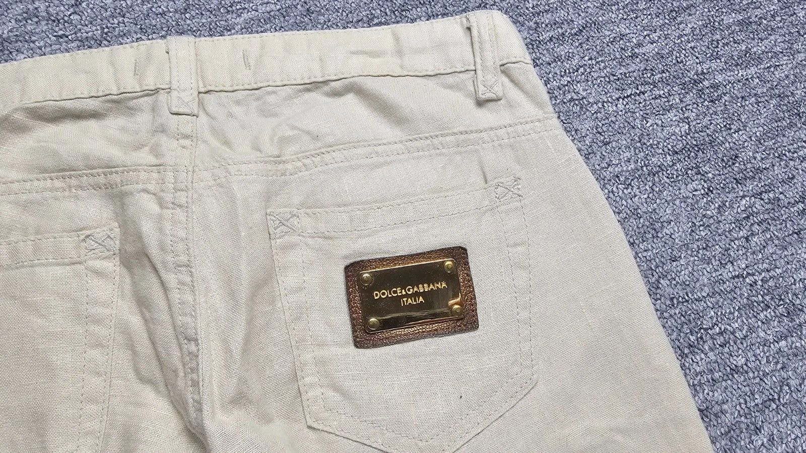 Dolce & Gabbana Dolce Gabbana Vintage Linen Pants Women W26 Beige Italy Size US 26 / EU 42 - 4 Thumbnail
