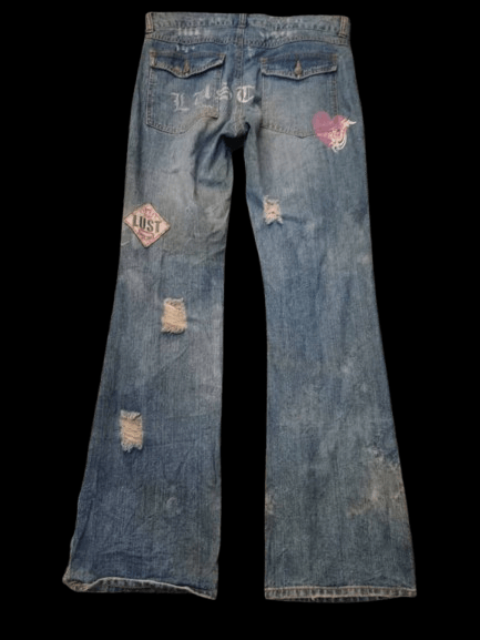 If Six Was Nine × Japanese Brand Lust distressed patches jeans Size 34" / US 12 / IT 48 - 2 Thumbnail
