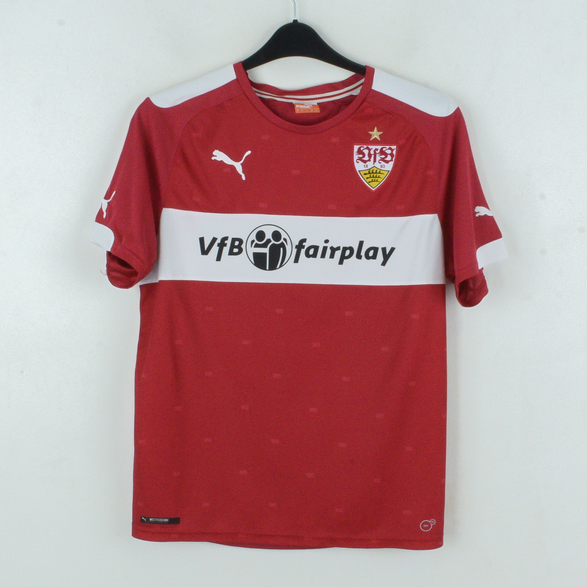 image of Puma x Soccer Jersey Stuttgart M Special Away Jersey 2014 2015 Shirt Vfb Fairplay in Red (Size Medi