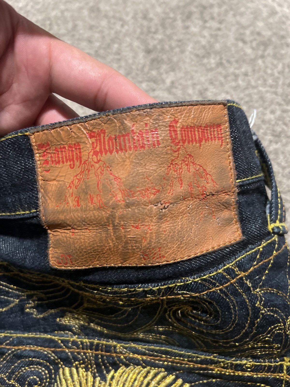 Japanese Brand Rangy Mountain Company Embroidered Denim Jeans Size 34 Size US 34 / EU 50 - 4 Thumbnail