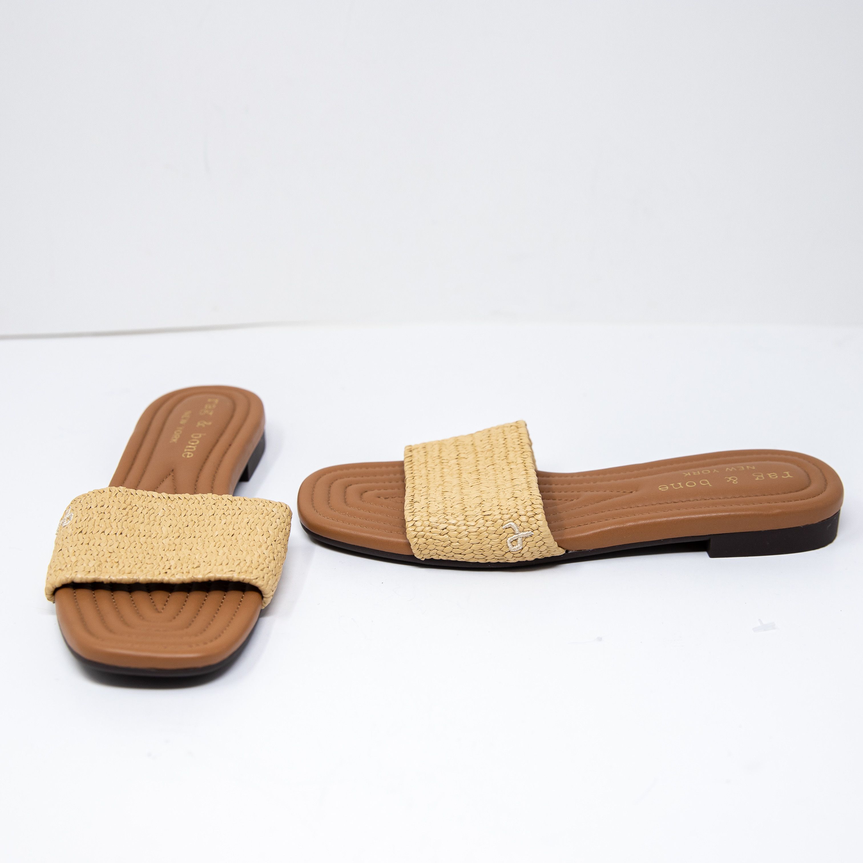 Rag & Bone NEW Rag & Bone Ellie Slide Woven Straw Size US 7.5 / IT 37.5 - 1 Thumbnail