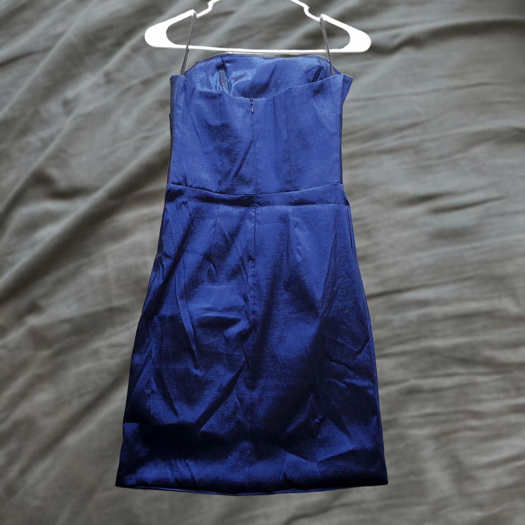 Vintage Bibian Pencil Dress Womens Size S Blue Lined Pleated Waist Stretch Back Zip Size S / US 4 / IT 40 - 1 Thumbnail