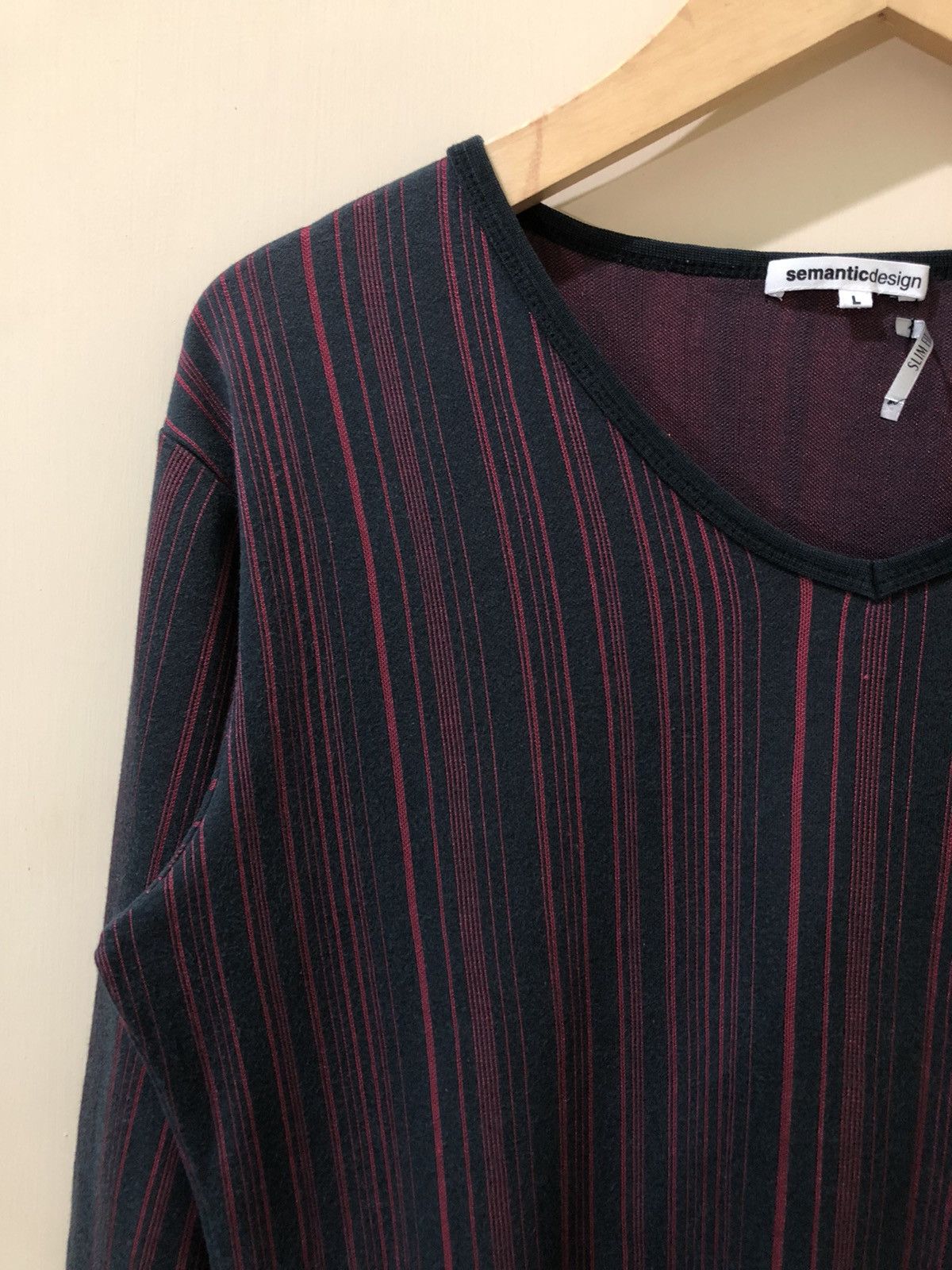 semanticdesign Semantic Design Slim Fit Long Sleeve Stripes Japanese Style Size L / US 10 / IT 46 - 5 Thumbnail