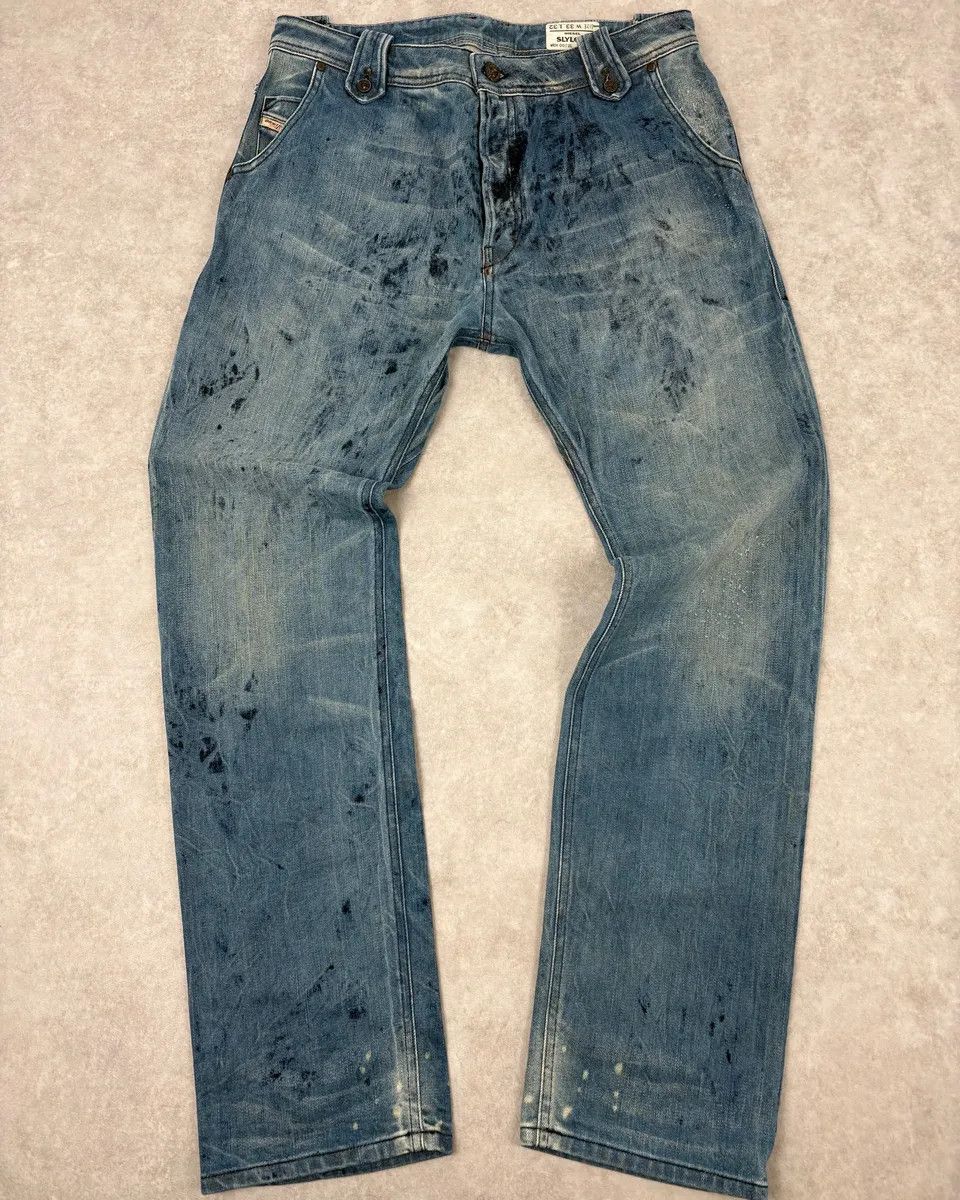 Diesel Diesel Abstract Painted Denim Blue Jeans Size US 32 / EU 48 - 4 Thumbnail
