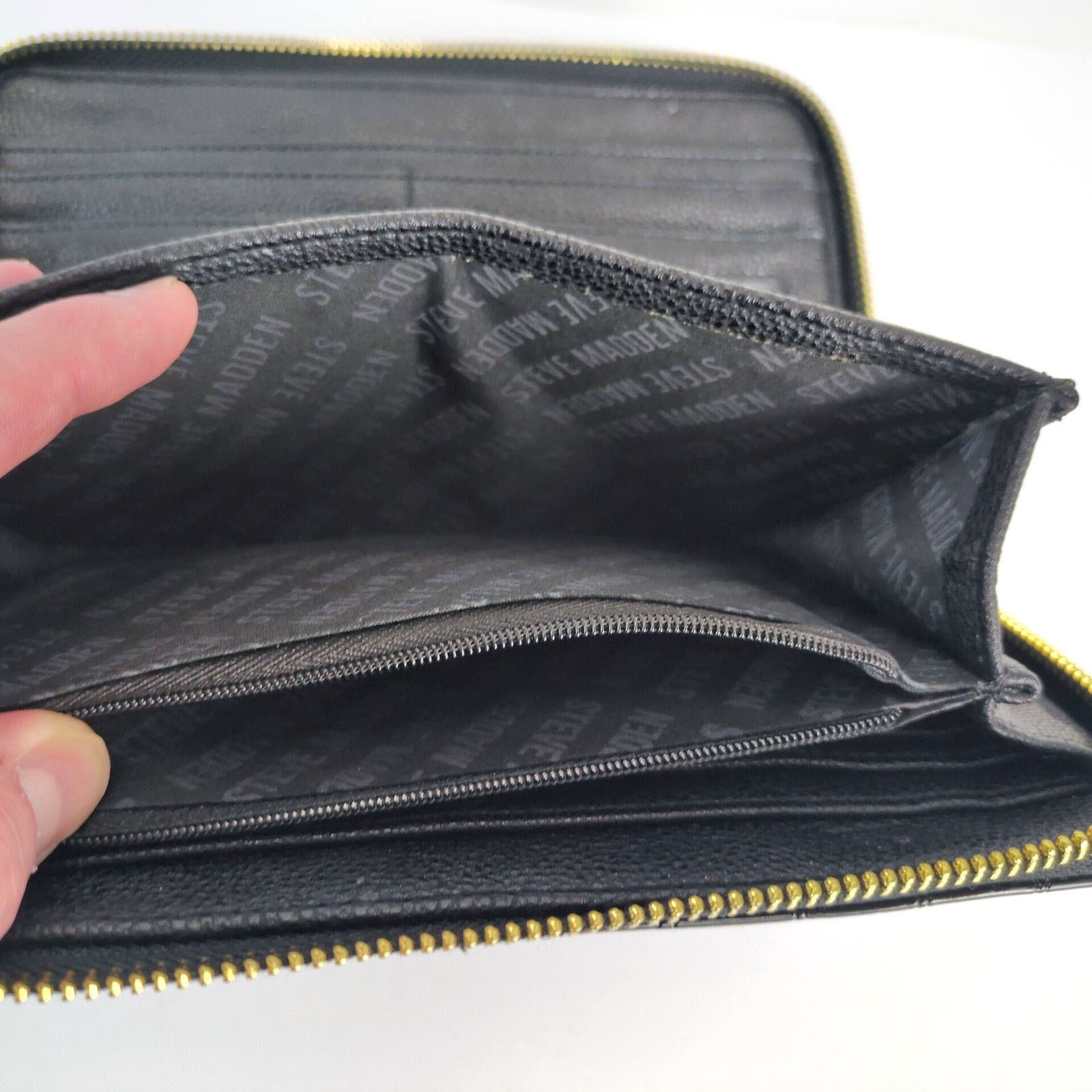 Steve Madden Steve Madden Faux Patent Leather Zip Around Clutch Wallet Size ONE SIZE - 7 Thumbnail