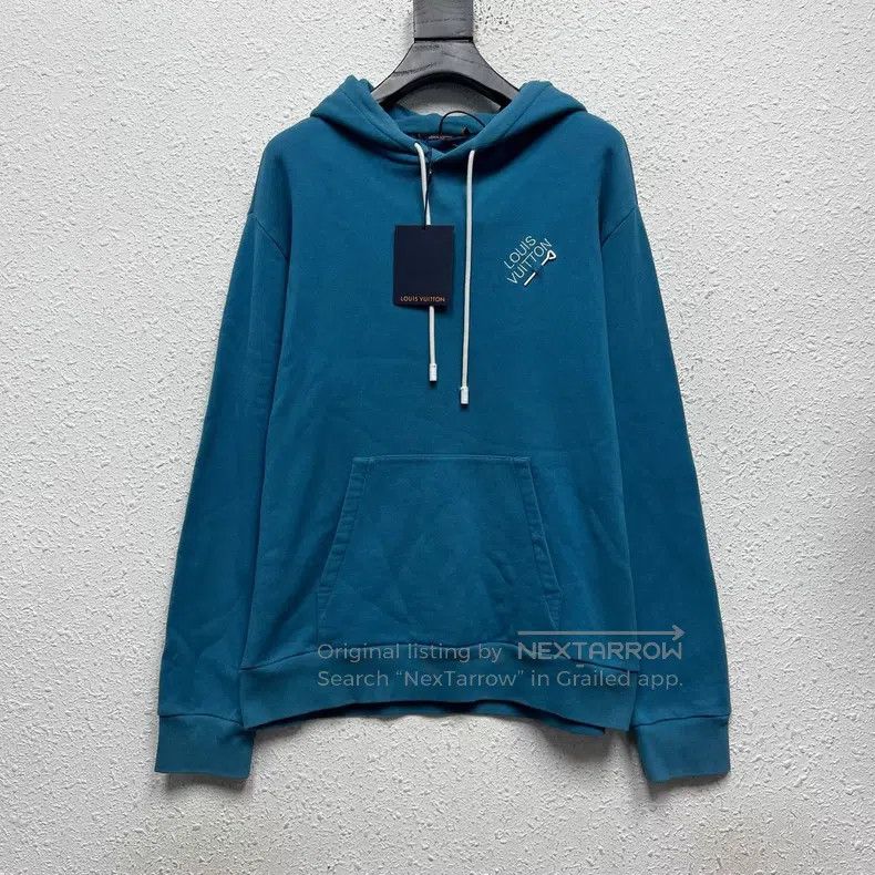 Louis Vuitton Louis Vuitton Lake Blue Pin Embroidered Hoodie Size US L / EU 52-54 / 3 - 1 Thumbnail
