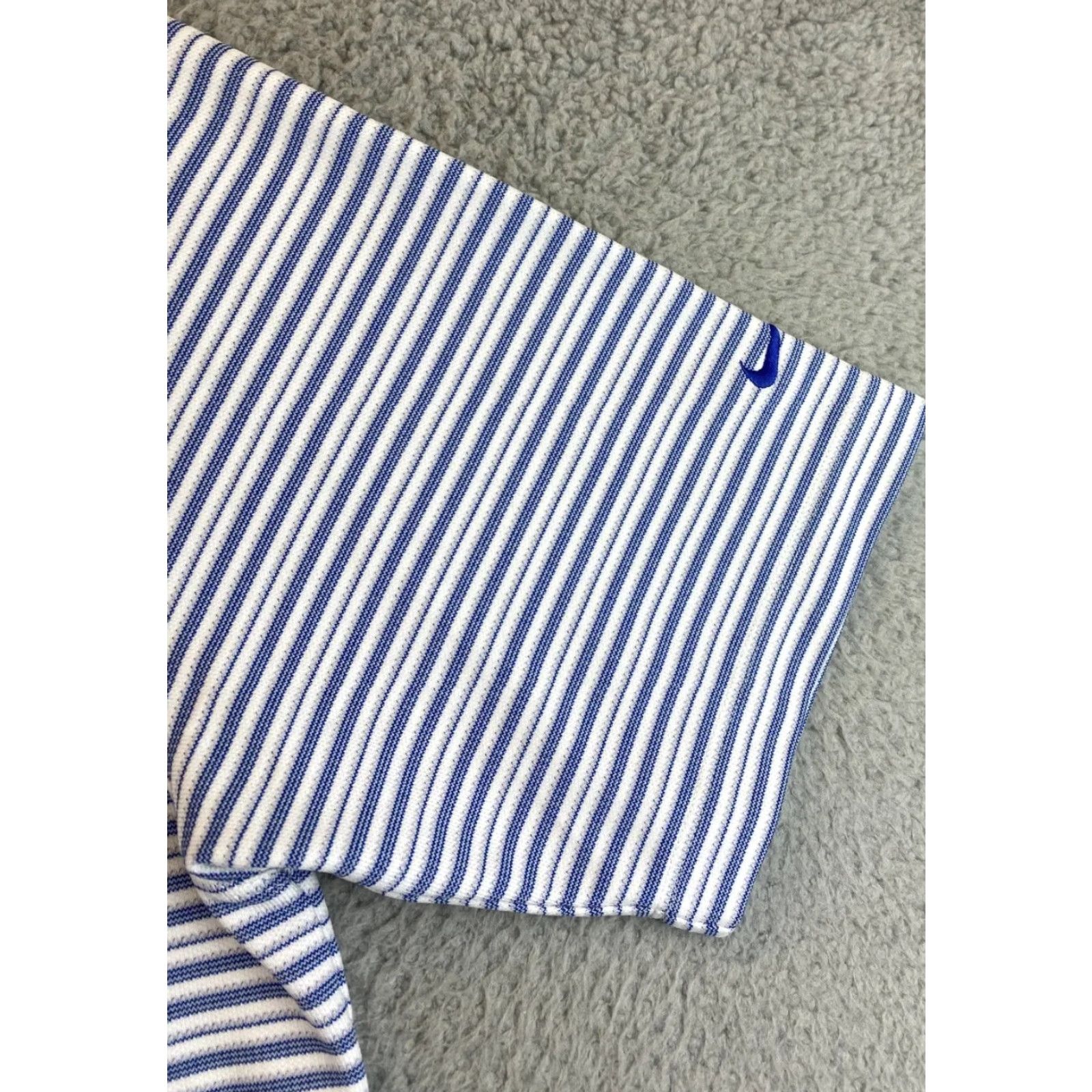 Nike Nike Dri-FIT Polo Shirt Mens Golf Blue M - Short Sleeve, 100% Polyester, Dri-Fit, Striped, Breathable, Lightweight Size US M / EU 48-50 / 2 - 2 Thumbnail