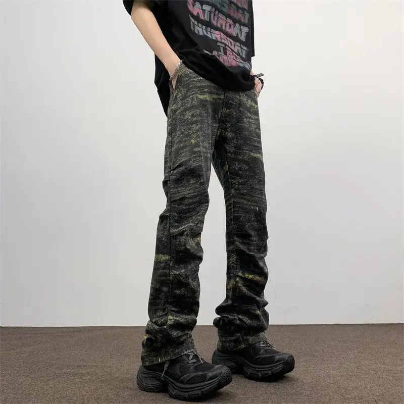 Japanese Brand Retro loose camouflage casual micro flared jeans Size US 32 / EU 48 - 2 Thumbnail
