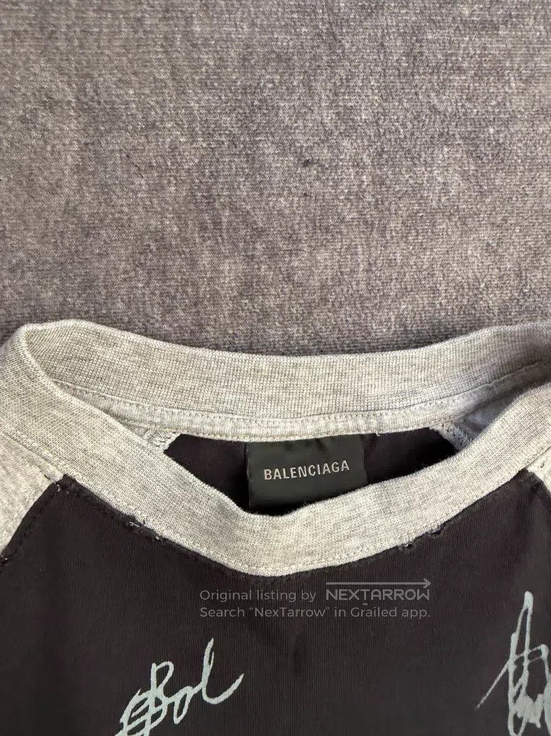 Balenciaga Balenciaga Shoulder seam color block signature print short Size US XS / EU 42 / 0 - 3 Thumbnail