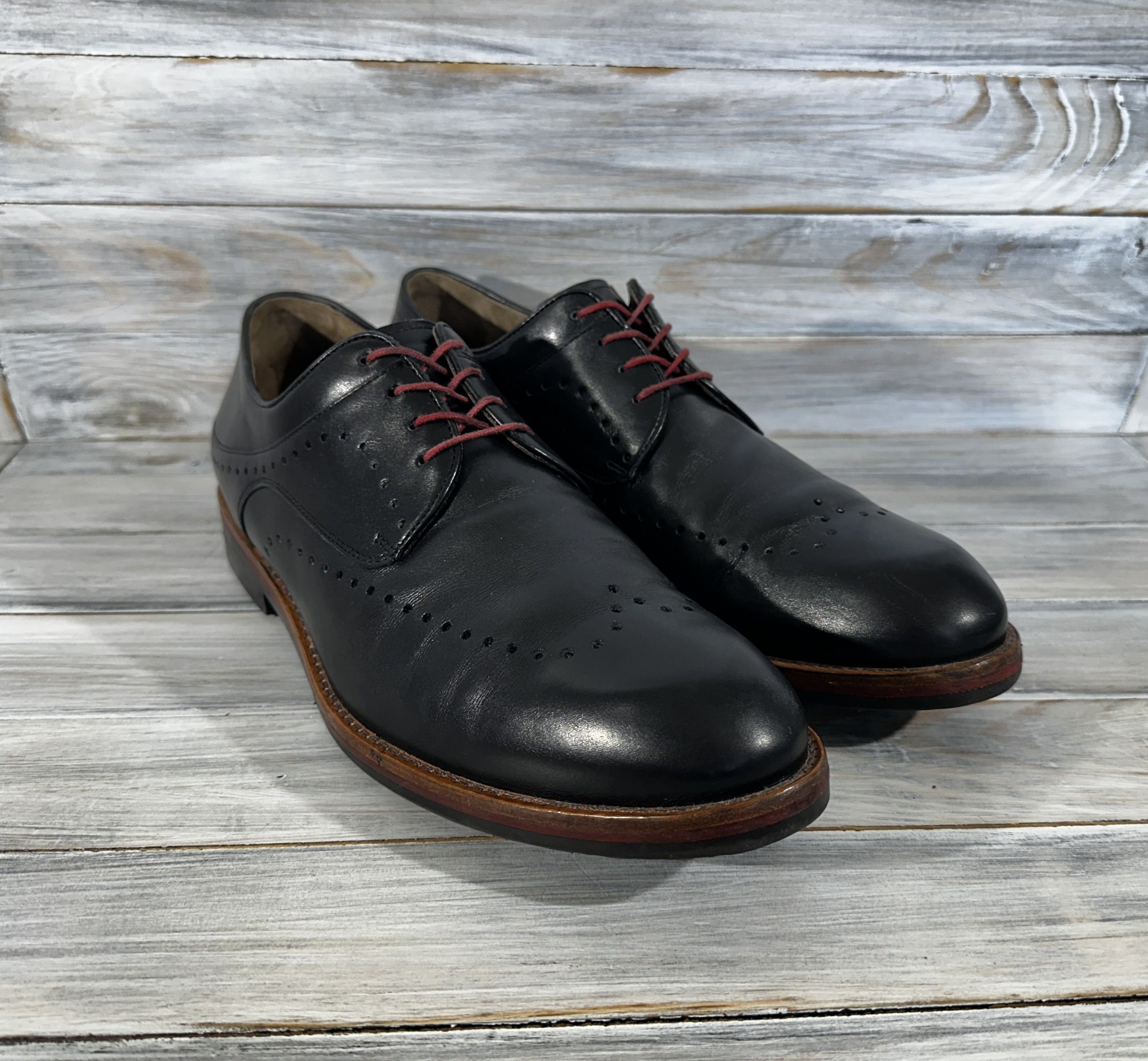 Leather GLJS Loopt Als Gegoten Leather Shoes Luxury Brand Italy Size US 9.5 / EU 42-43 - 2 Thumbnail