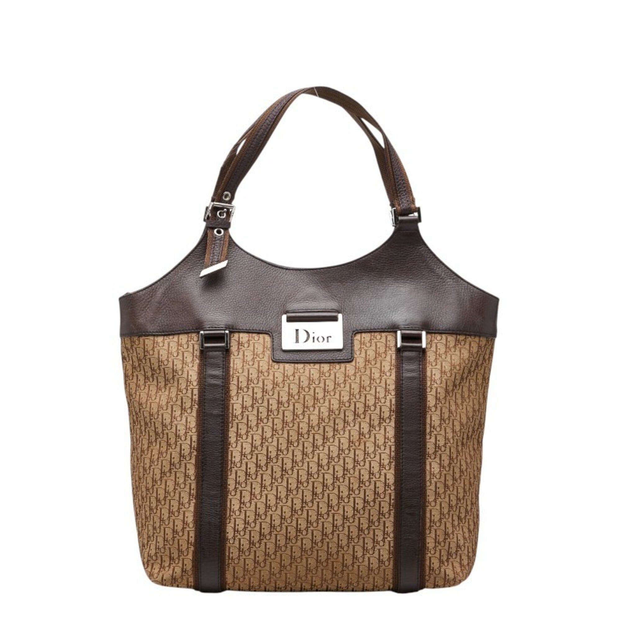 Dior Christian Dior Dior Trotter Street Chic Tote Bag Handbag Beige Brown Leather Canvas Women's Size ONE SIZE - 1 Thumbnail