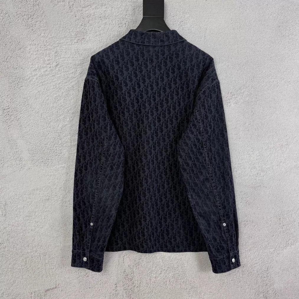 Dior Dior Black Oblique Flocked Allover Print Shirt Jacket Size US M / EU 48-50 / 2 - 2 Thumbnail