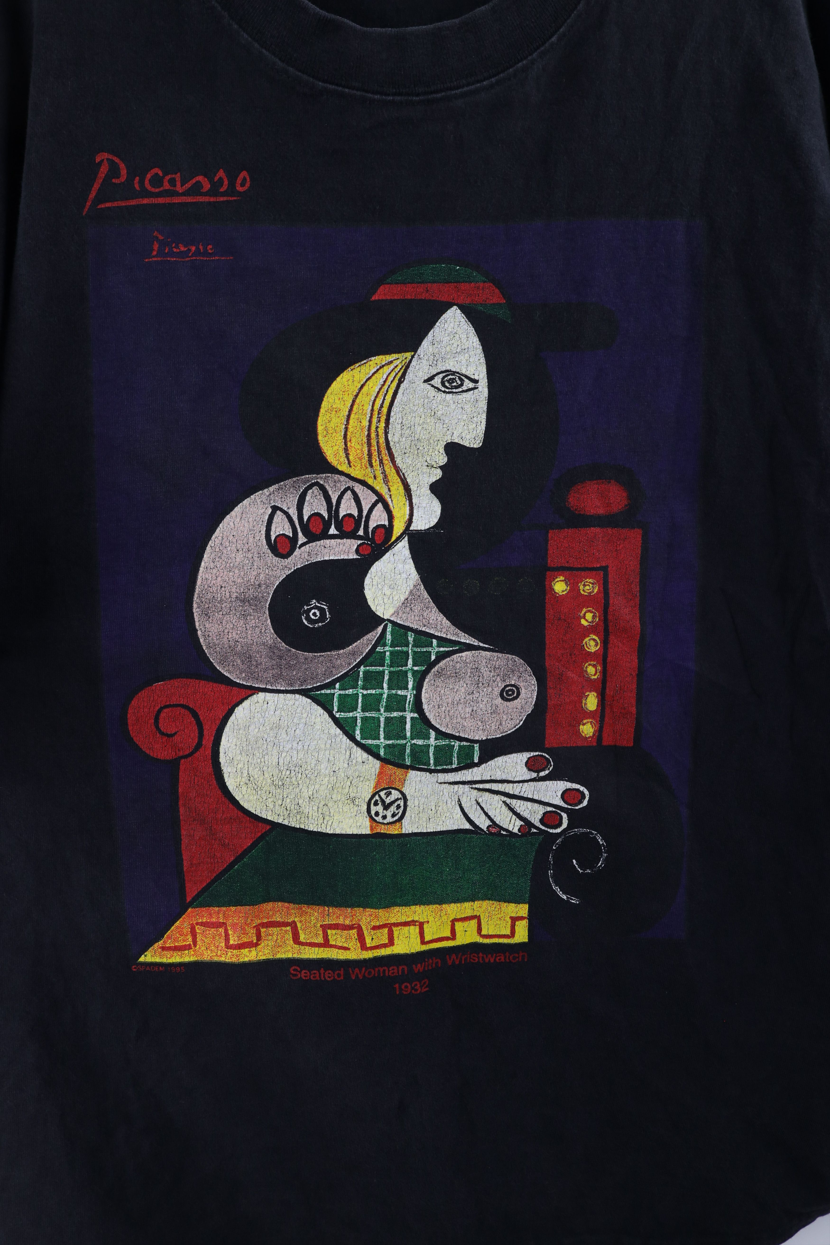 Vintage Vintage 90s Seated Woman with Wristwatch Art T-Shirt USA Size US L / EU 52-54 / 3 - 5 Thumbnail