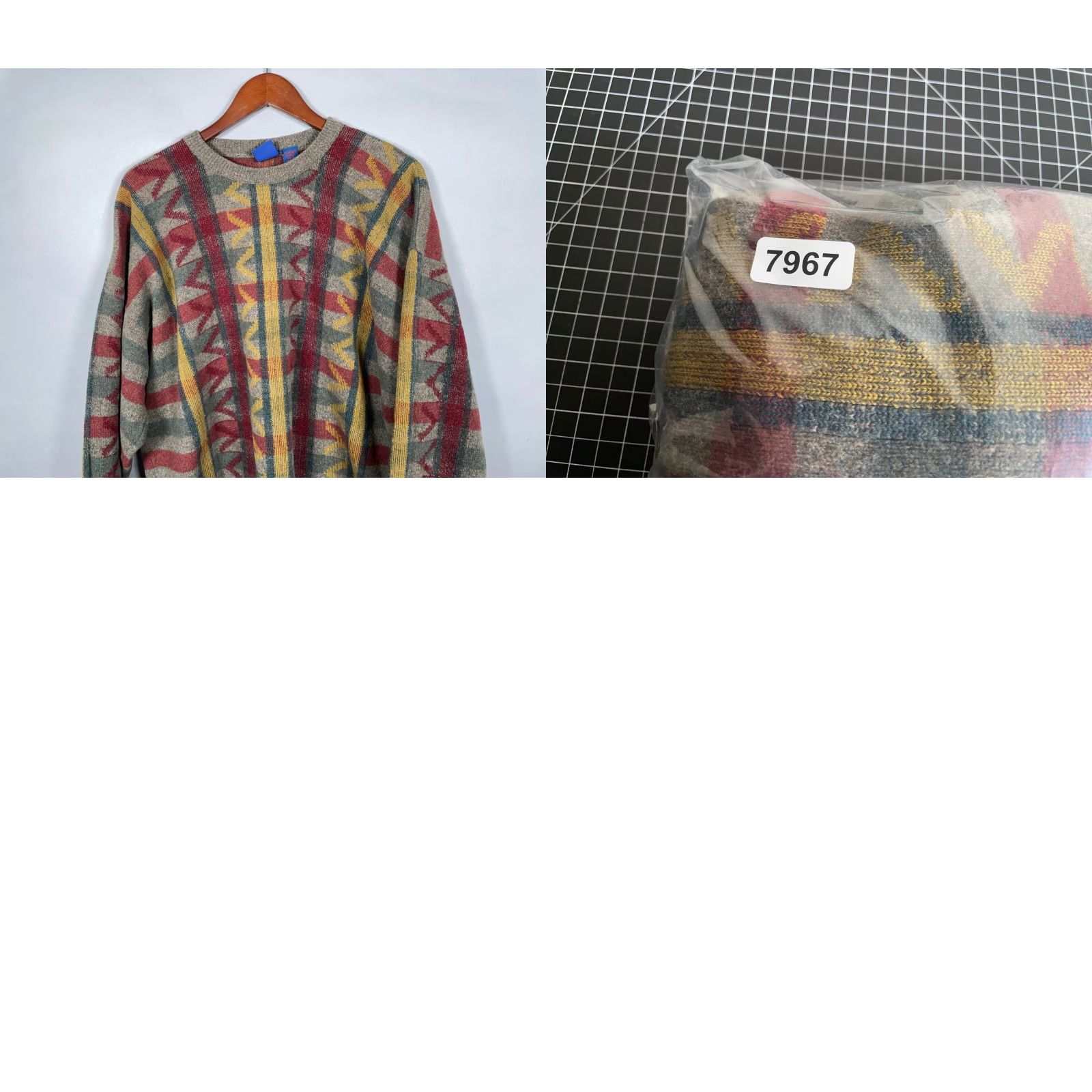 Vintage VINTAGE Woodward Lambs Wool Check Pattern Sweater Adult Big 2X Gray Red Yellow England Mens Size US XXL / EU 58 / 5 - 9 Thumbnail