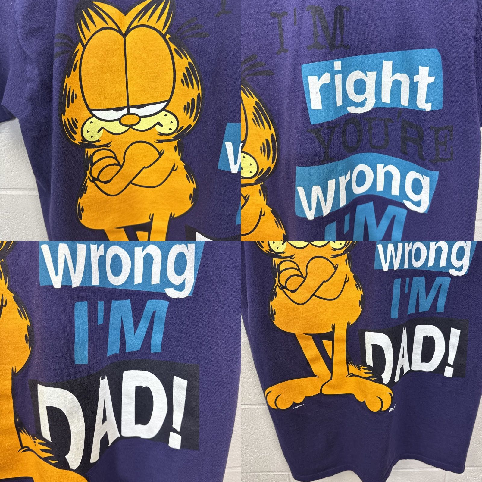Vintage VINTAGE Honors Garfield T-Shirt Purple Medium 90s Cartoon Dad Graphic Mens Size US M / EU 48-50 / 2 - 8 Thumbnail