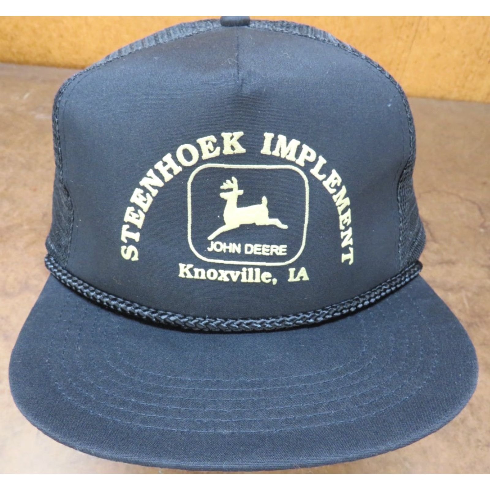 Vintage VTG John Deere Tractor Steenhoek Implement Knoxville Iowa Dealership hat cap Size ONE SIZE - 2 Thumbnail