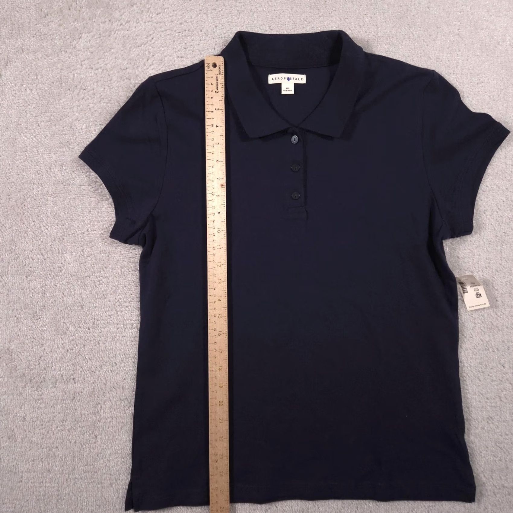Vintage Aéropostale Polo Shirt Womens Jr XXL Blue Collared Short Sleeve Basic Knit Top Shirt Womens Jr XXL Blue Polo Short Sleeve Collared Knit Top Size XXL / US 16-18 / IT 52-54 - 6 Thumbnail