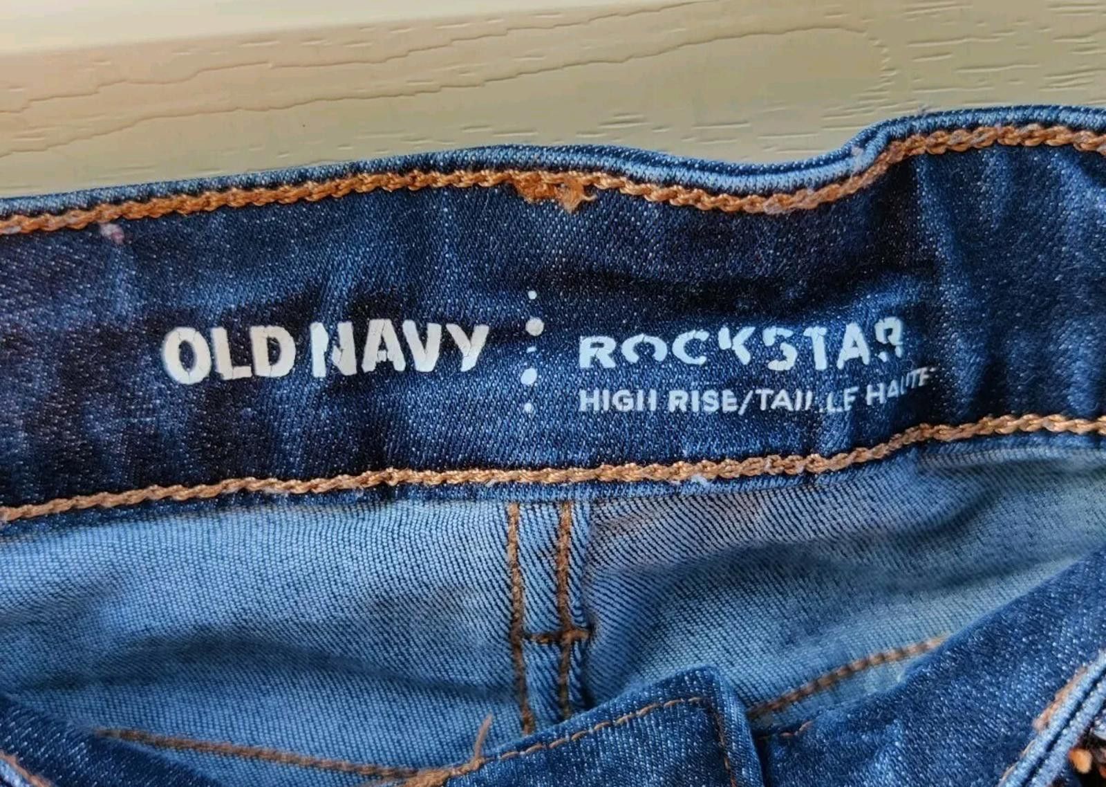 Old Navy Old Navy Rockstar Jeans High Rise Blue Denim Pants 2 Petite Size 26" / US 2 / IT 38 - 7 Thumbnail