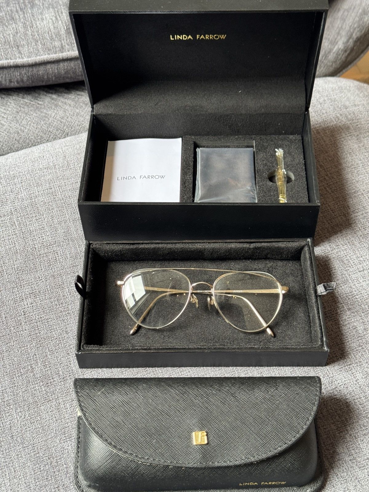 Linda Farrow Linda Farrow aviator eyeglasses. Titanium limited edition Size ONE SIZE - 5 Thumbnail