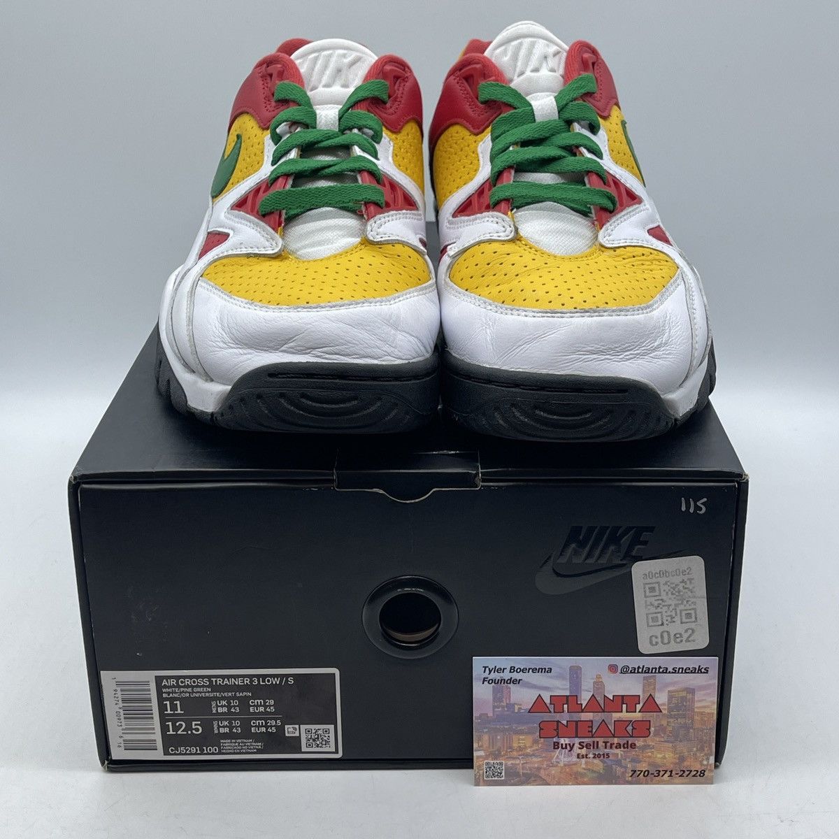 Nike Supreme x air cross trainer 3 low white university gold Size US 11 / EU 44 - 2 Thumbnail