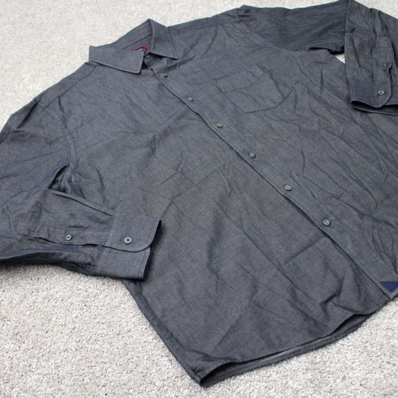 UNTUCKit UNTUCKit Shirt Mens XL Gray Long Sleeve Button Up Casual Preppy Cotton Size US XL / EU 56 / 4 - 5 Thumbnail