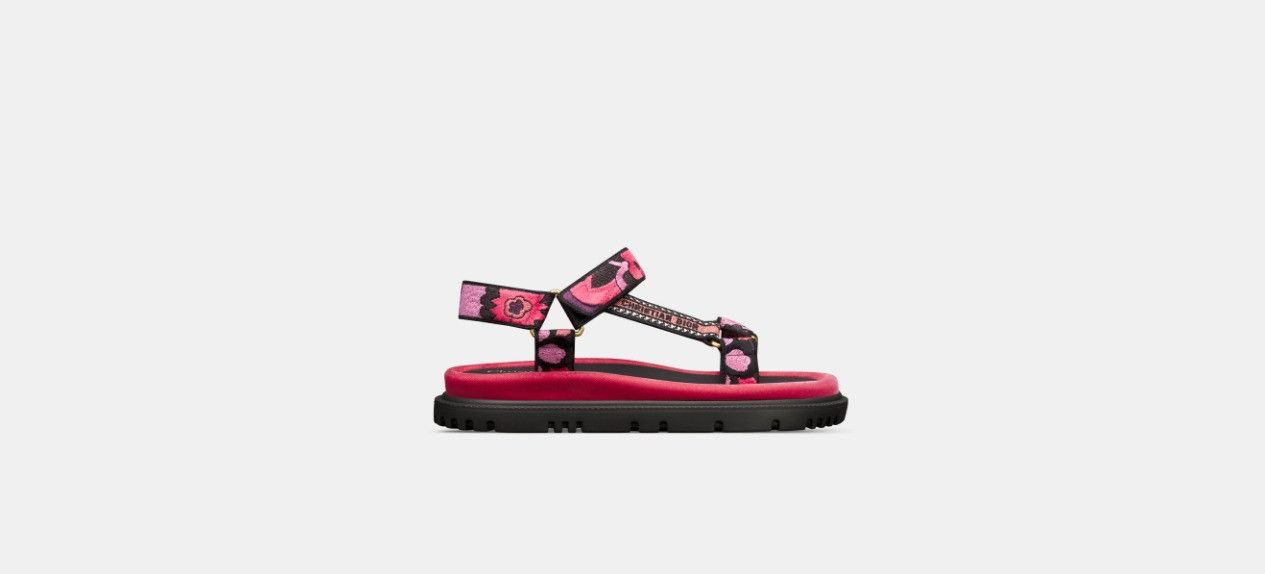 image of Dior O1W1Db10524 D-Wave Sandal In Indy Pink Multicolor, Women's