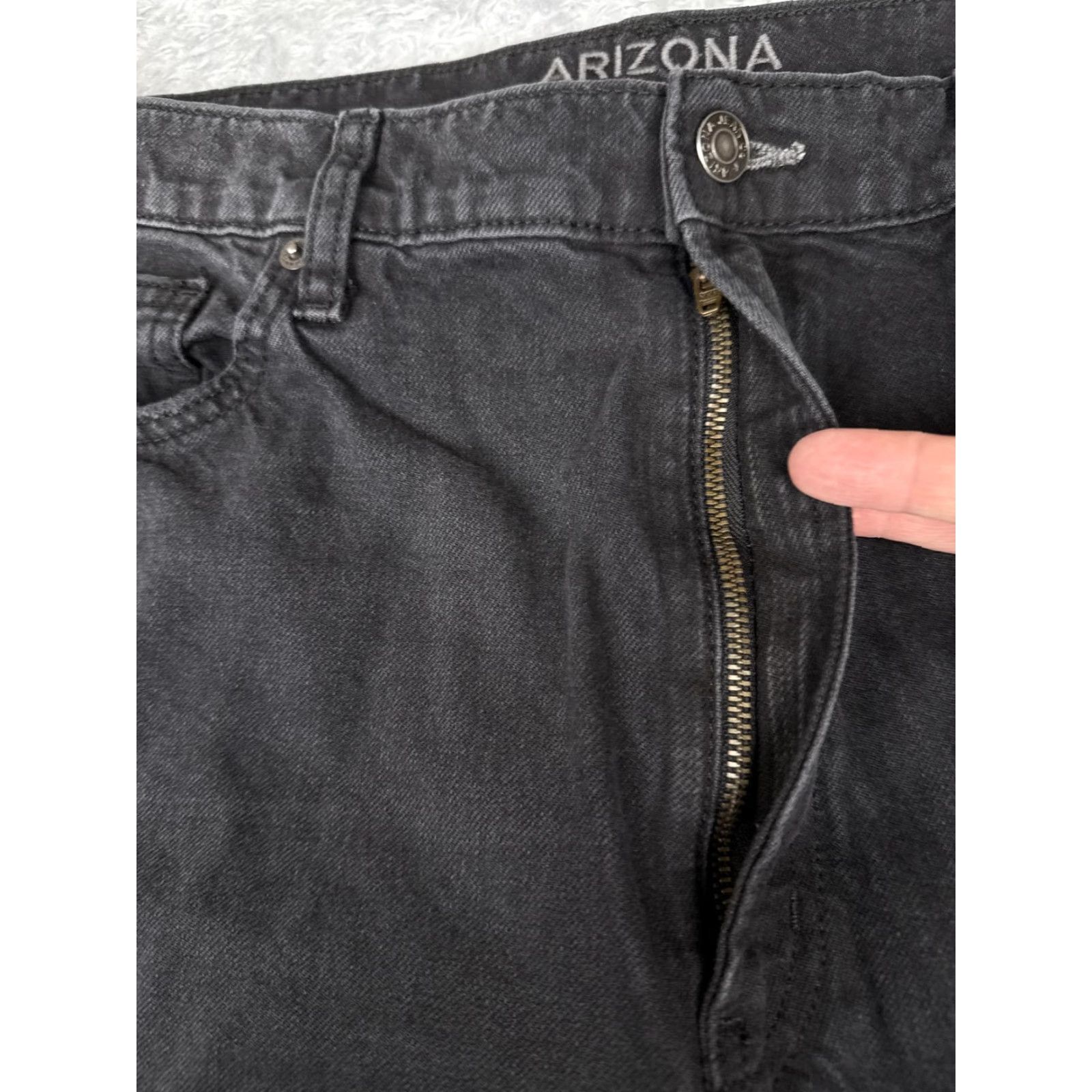 Vintage Arizona Jeans Women 17 Black Hi Rise Bootcut Distressed Ripped Denim Pants 36x32 Size 38" / US 16 / IT 52 - 5 Thumbnail