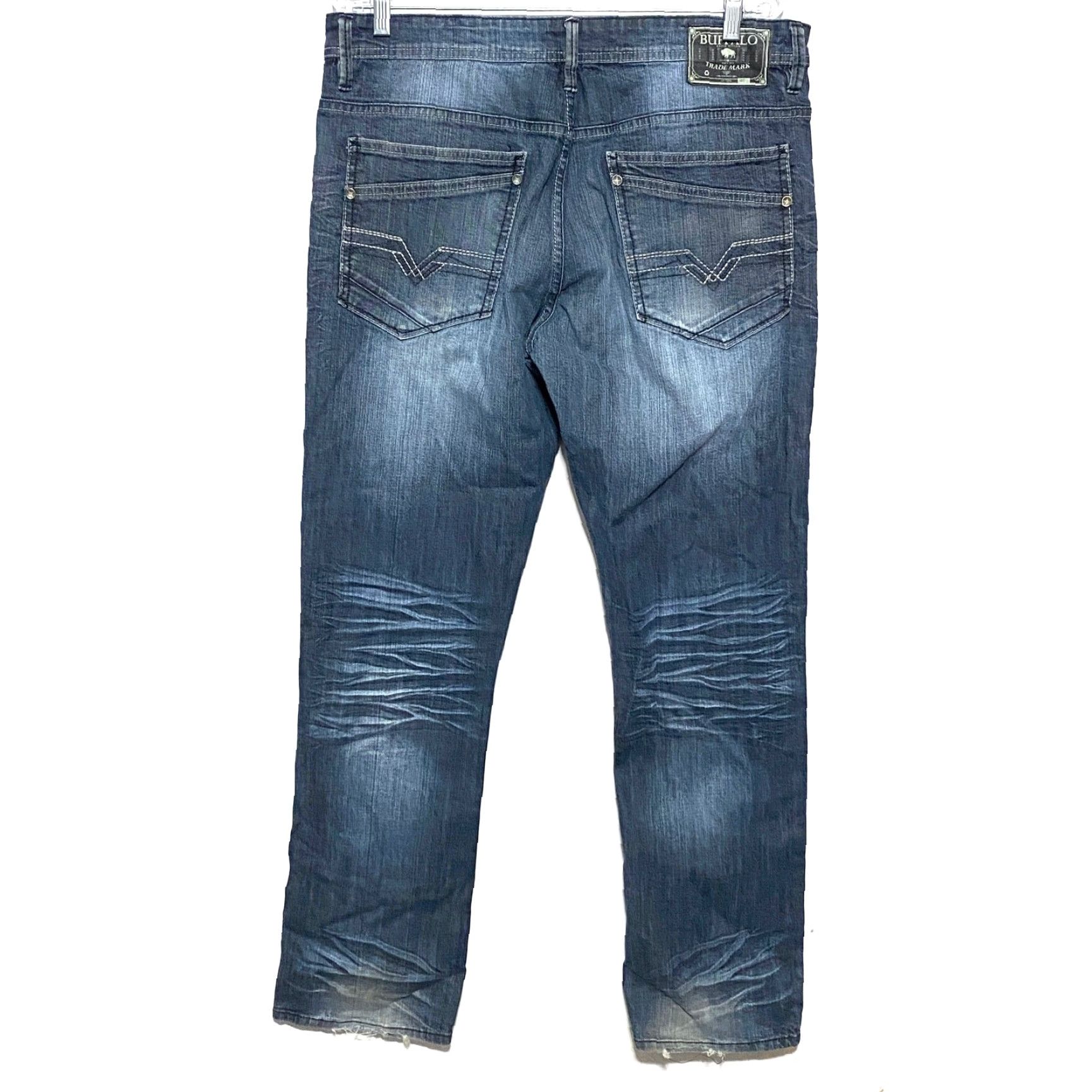 Buffalo David Bitton Buffalo David Bitton Jeans Evan-X Slim Stretch Mens 34x32 Whiskered Grunge Y2K Size US 34 / EU 50 - 2 Thumbnail