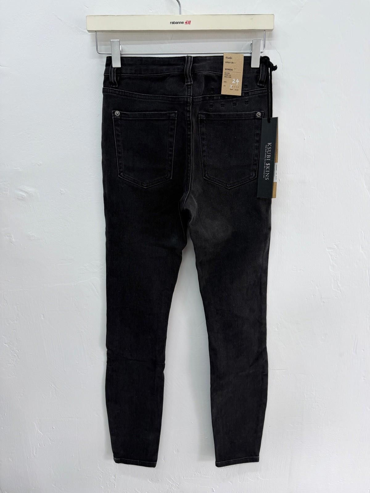 Ksubi new Ksubi womens denim jeans spray on noir black 24 6 skinny Size 24" / US 00 / IT 34 - 3 Thumbnail
