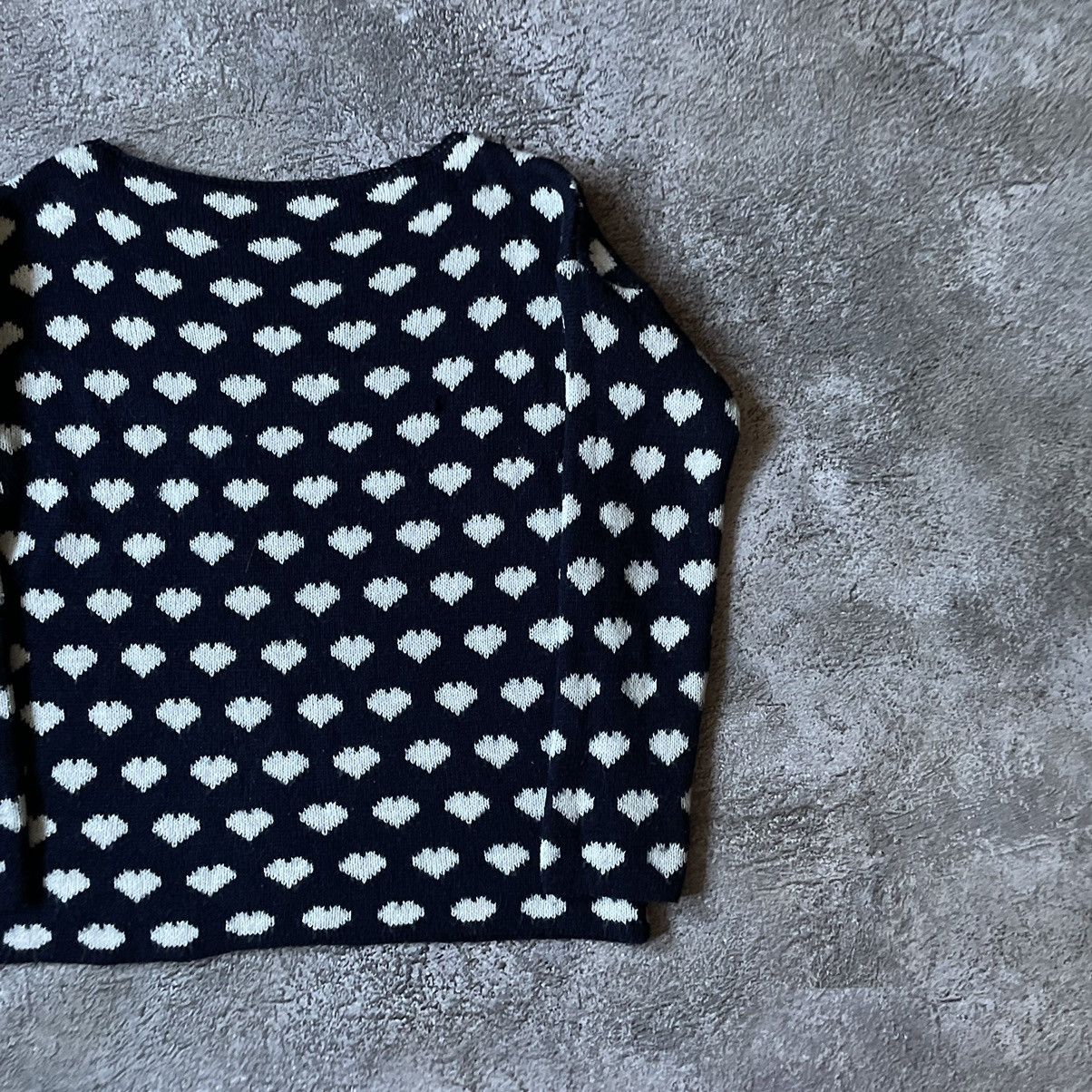 Vintage Vintage 90s Y2K All Over Hearts Knit Sweater Grunge Washed S Size US S / EU 44-46 / 1 - 2 Thumbnail