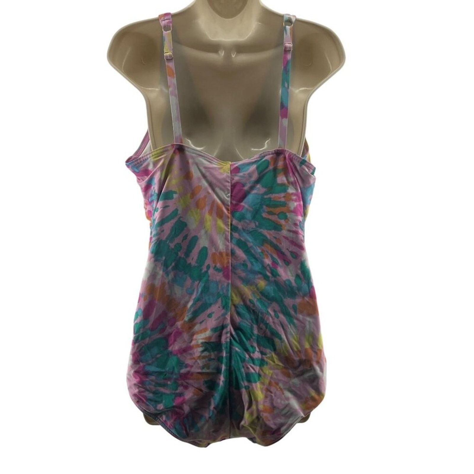 Lands' End Lands' End Women's Multicolor Tie Dye V-Neck Twist Front 18 Size ONE SIZE - 5 Thumbnail