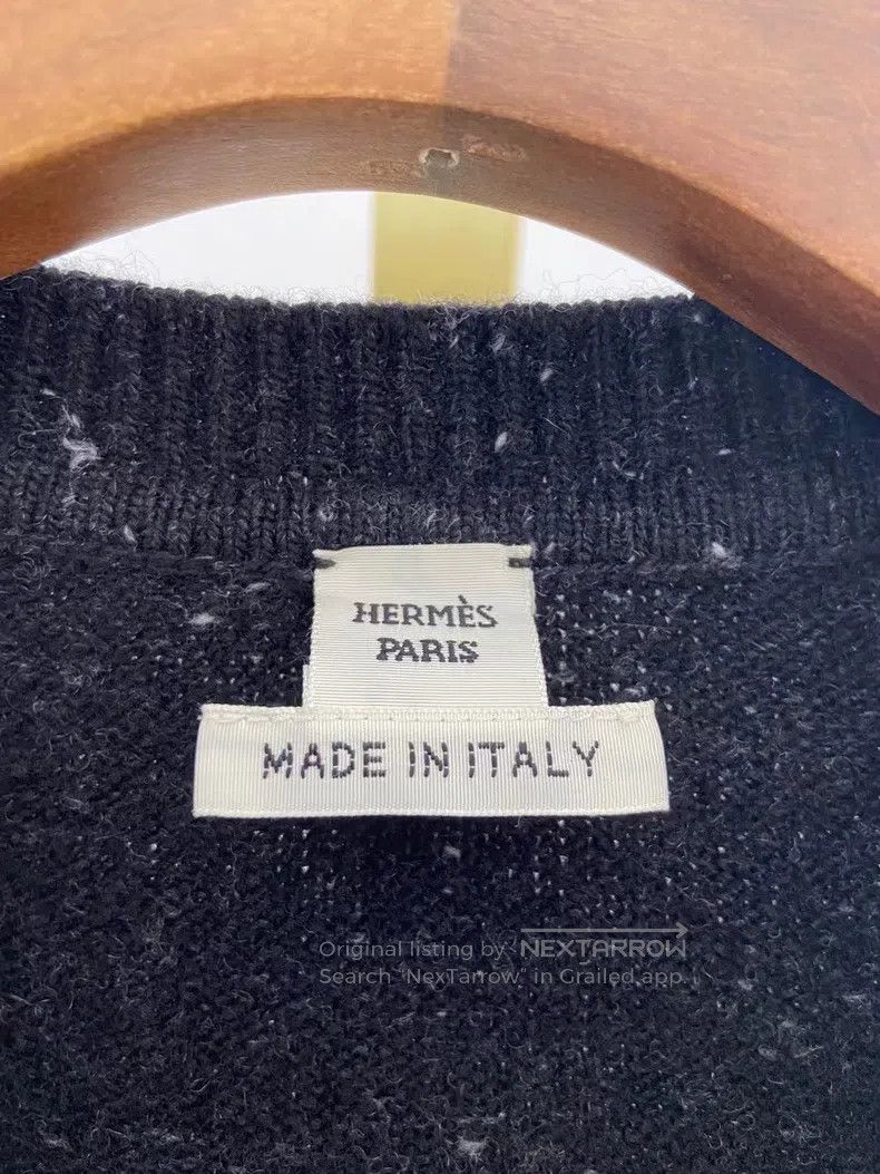 Hermes Hermes Black printed mulberry silk and wool cashmere knit Size XS / US 0-2 / IT 36-38 - 6 Thumbnail