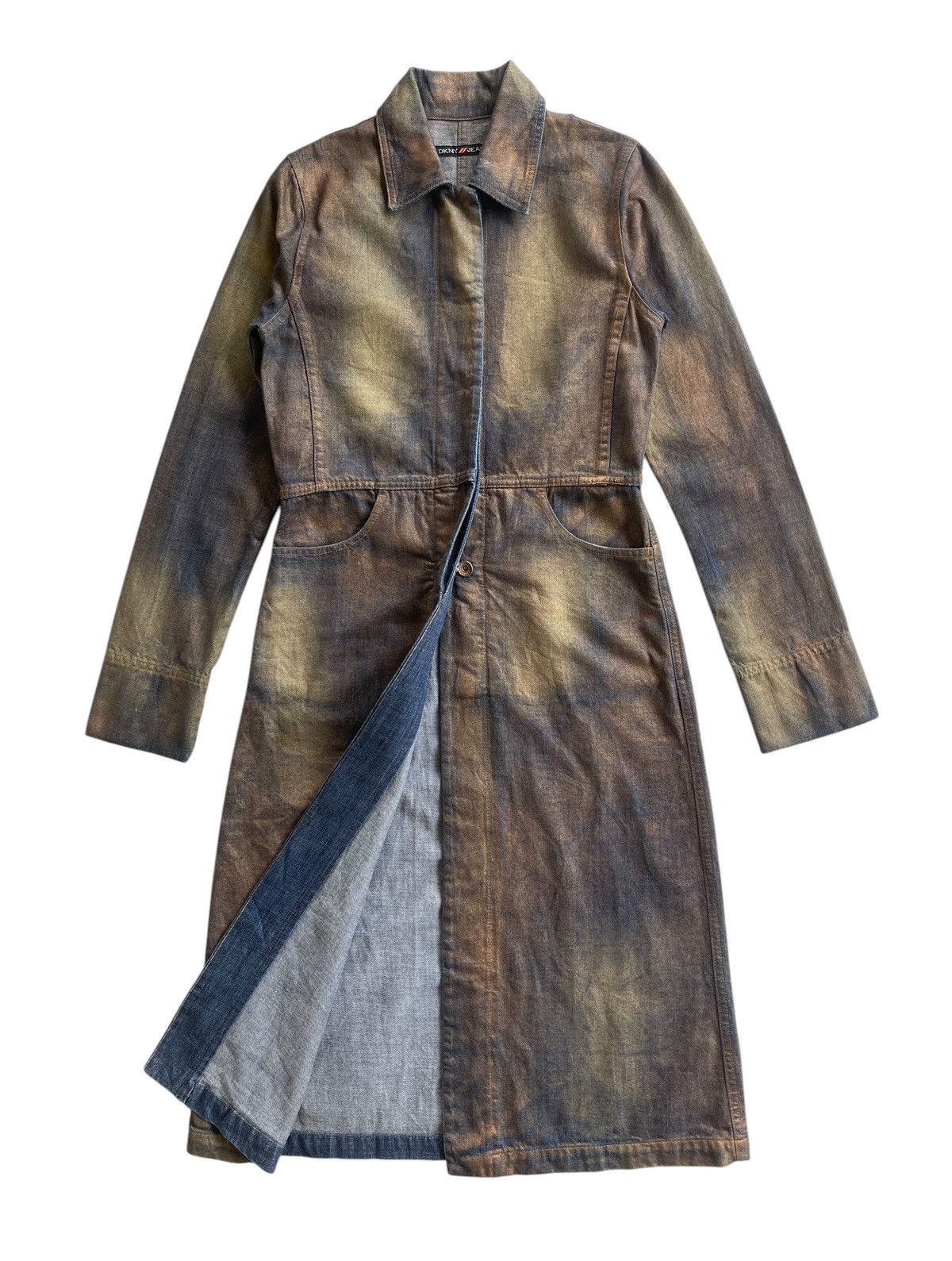 DKNY DKNY Dye Denim LongCoat Size S / US 4 / IT 40 - 1 Thumbnail