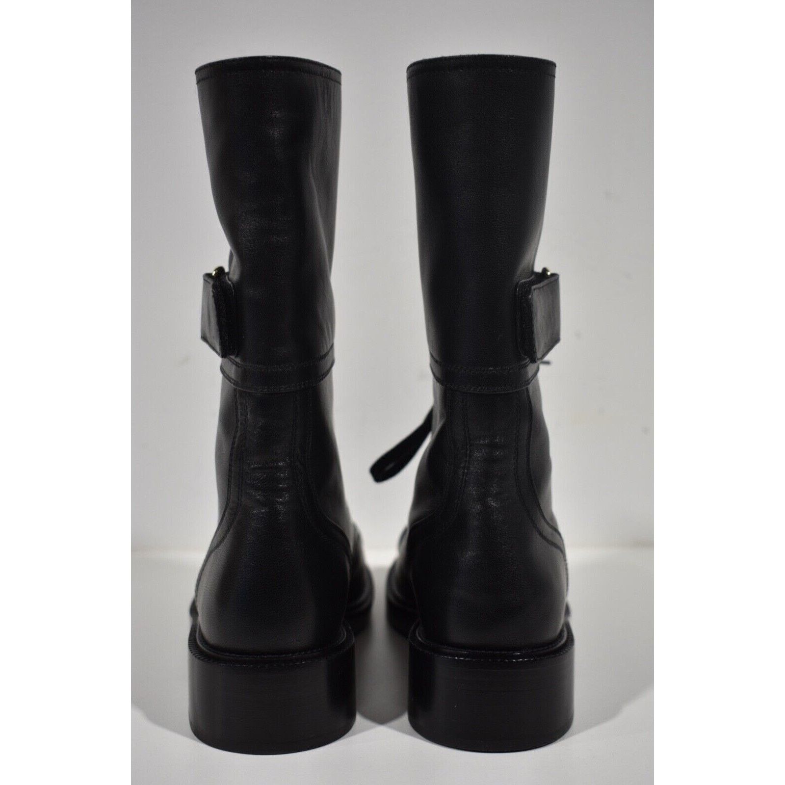 Chanel 22A Logo CC Combat Lace Up Tie Military Tall Boots 37.5 Size US 7.5 / IT 37.5 - 8 Thumbnail