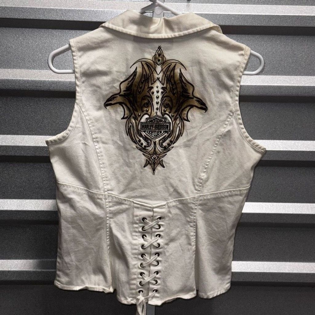 Harley Davidson HARLEY DAVIDSON White Cotton Vest Women's Size Large Size L / US 10 / IT 46 - 7 Thumbnail